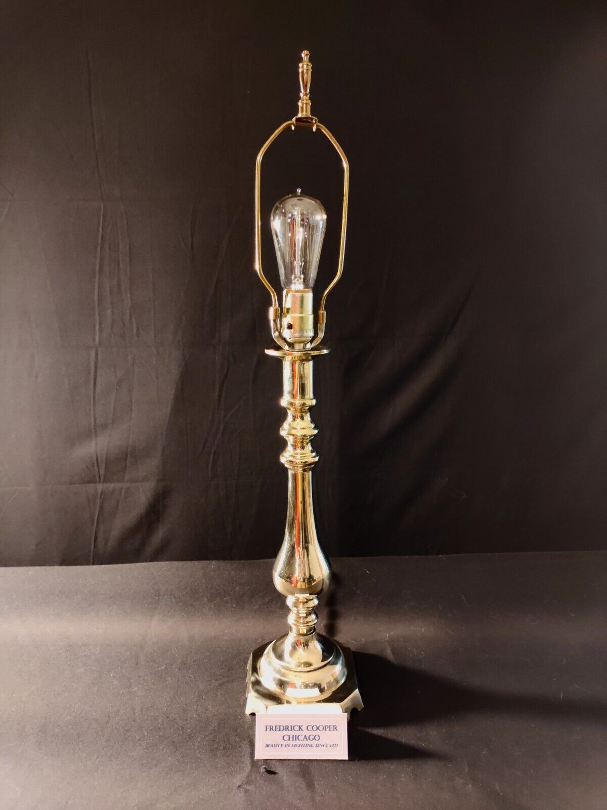 Fredrick Cooper Chicago Solid One-Piece Highly Polished Brass Lamp - Mint!!!