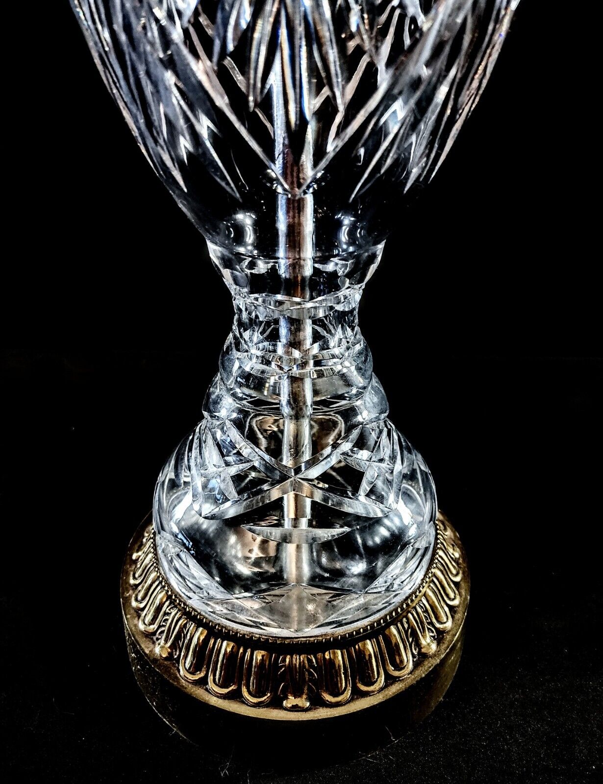Fredrick Cooper Chicago 1920's Massive Crystal & Brass Scroll Work Vintage Lamp