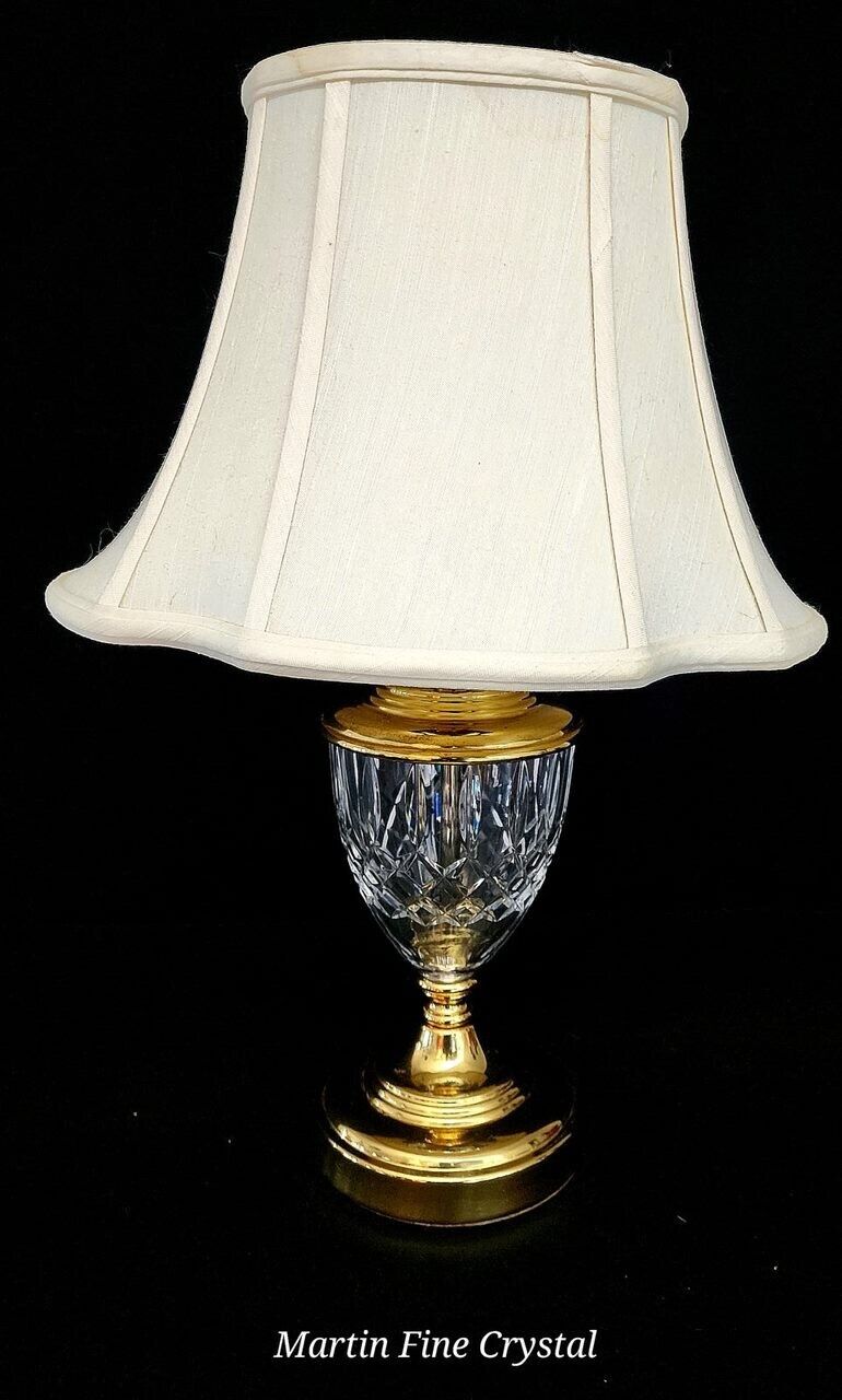 Waterford Crystal and Brass Medium Sized Table Lamp - Absolutely Flawless!
