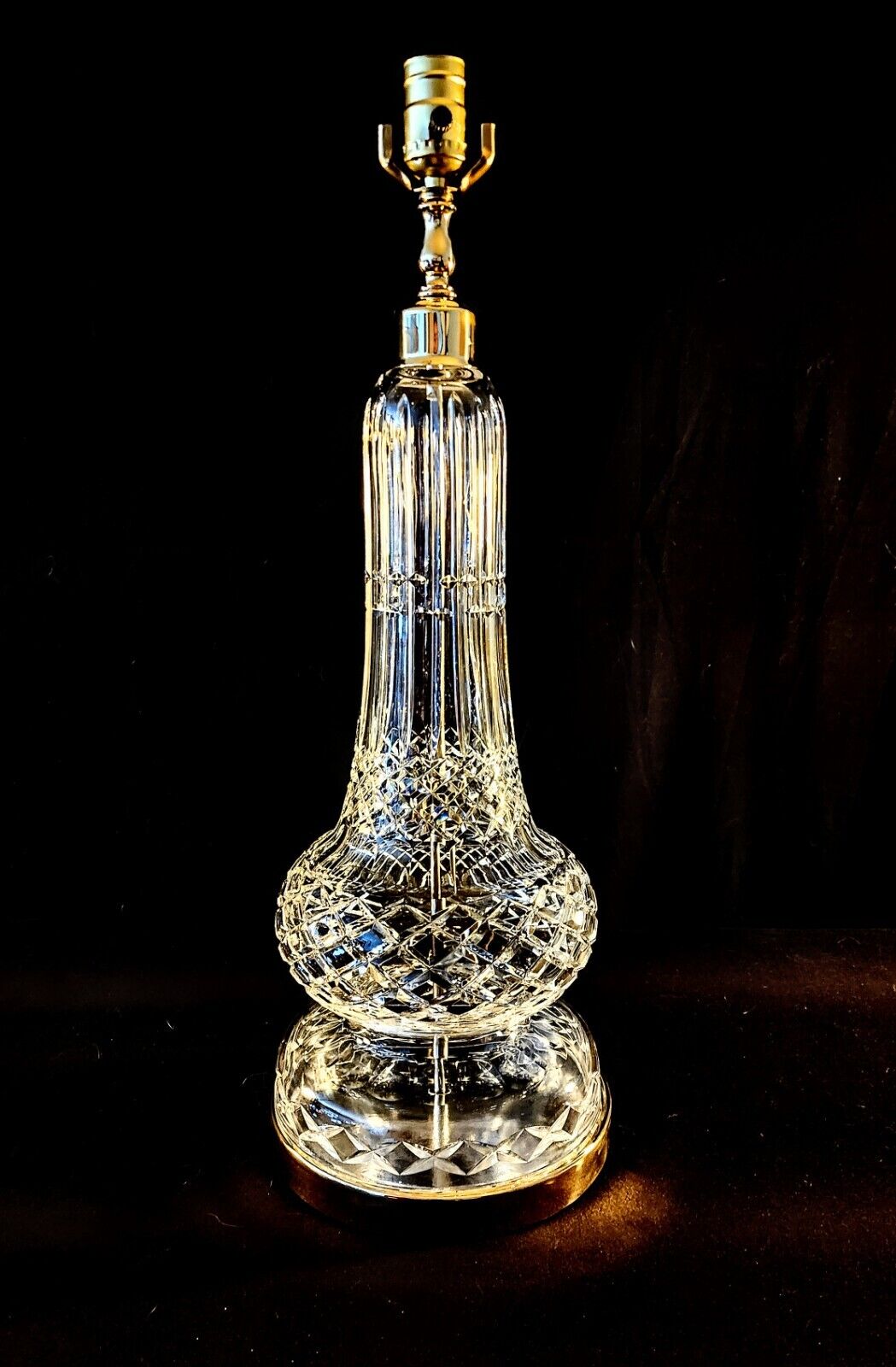 Waterford Antique 1950's ARTIST ORIGINAL Fine Cut Crystal Table Lamp 36 Inches!