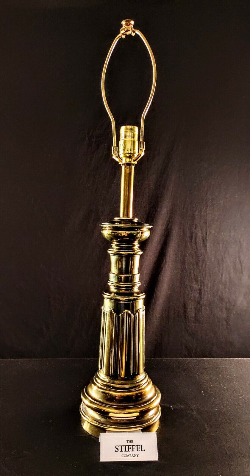 Genuine Stiffel Rare Medium Sized Fine Solid Brass Table Lamp - 10lbs!