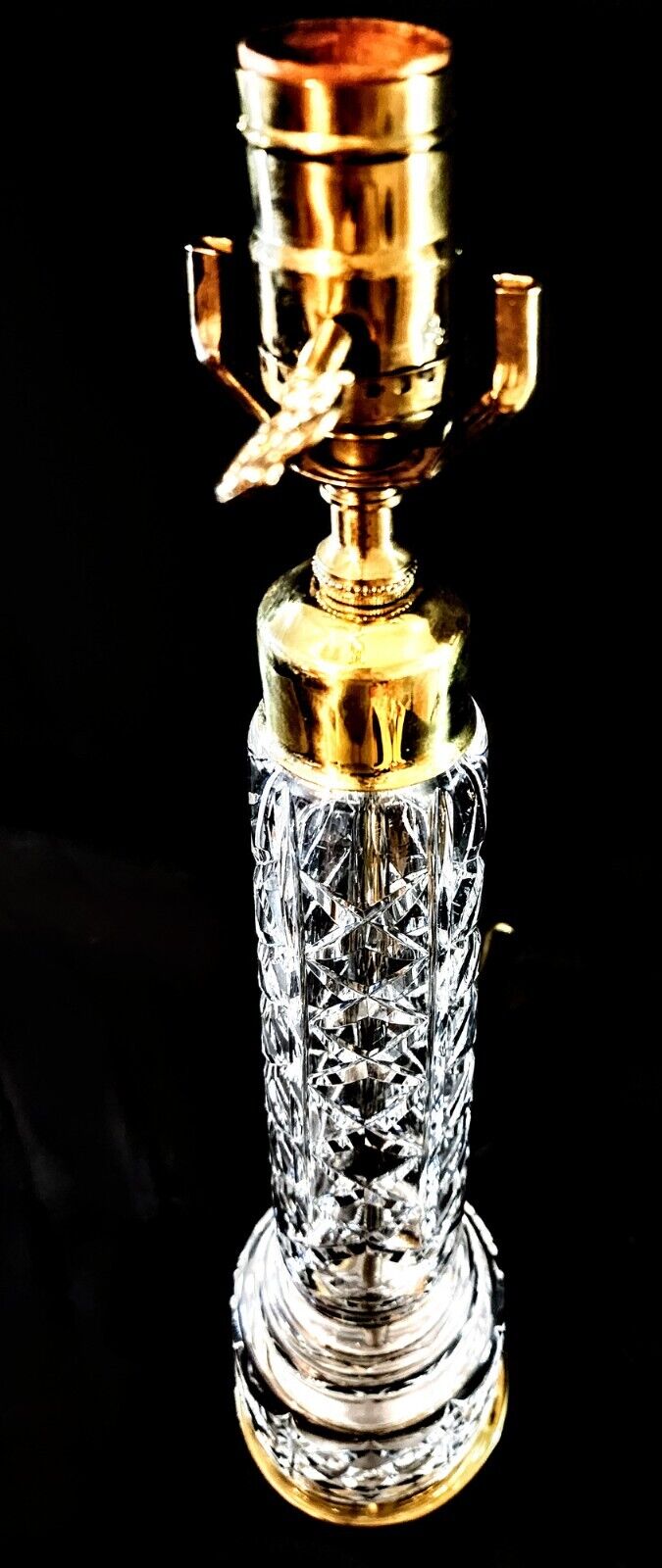 Waterford Column Crystal Fine Cut Large Lamp - Immaculate Condition!