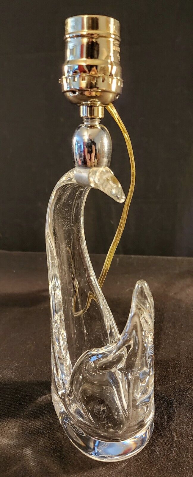 St Louis Crystal Modernist Boudoir Lamp - ca. 1960 - Imported From France - MINT