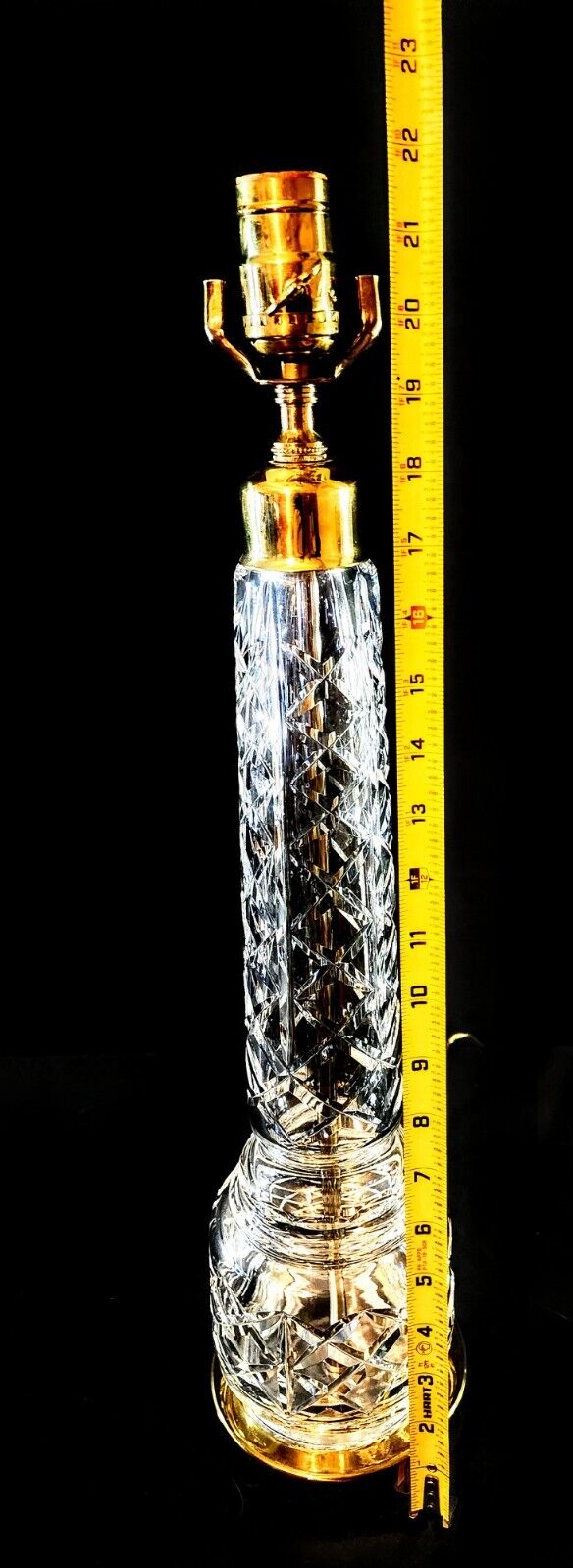 Pair of 2 Waterford Crystal Column Fine Cut Table Lamps - Perfect Condition!