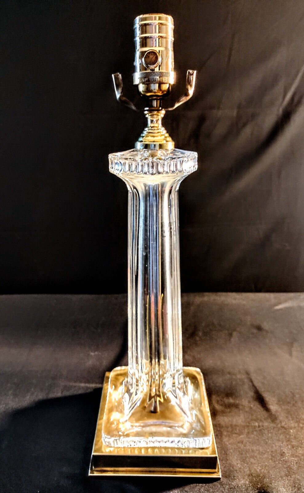 Waterford Westwood Crystal Lamp - Fine Crystal And Highly Polished Brass - MINT!