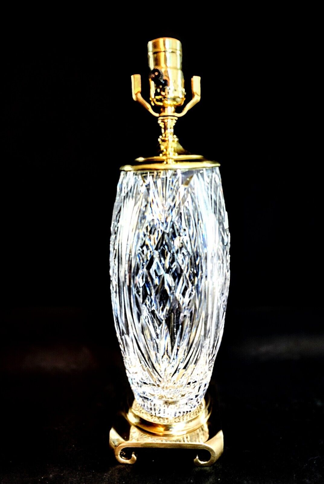 Pair of Waterword Medium Sized Crystal Lamps - Brand New & NWT Custom Shades!