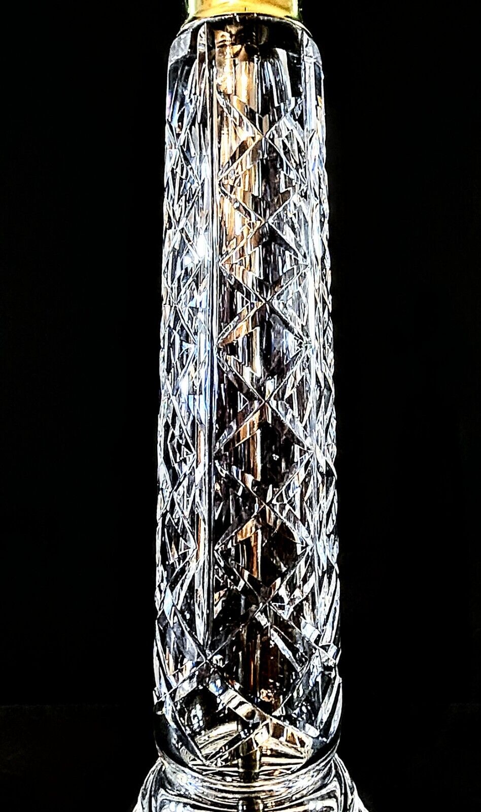 Waterford Column Crystal Fine Cut Large Lamp - Immaculate Condition!