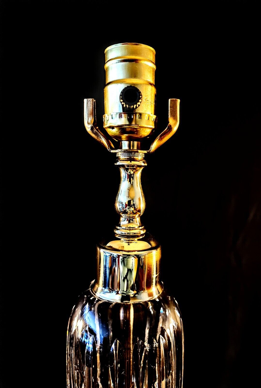 Waterford Antique 1950's ARTIST ORIGINAL Fine Cut Crystal Table Lamp 36 Inches!