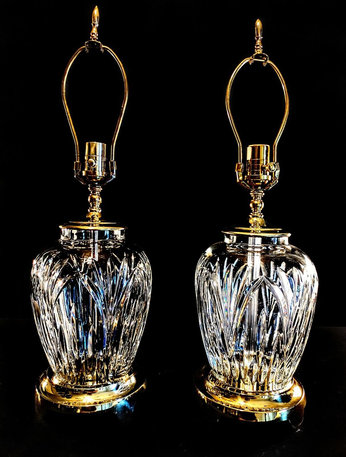 Set of Two Waterford Ballylee Fine Cut  Crystal Table Lamp - Mint Condition!