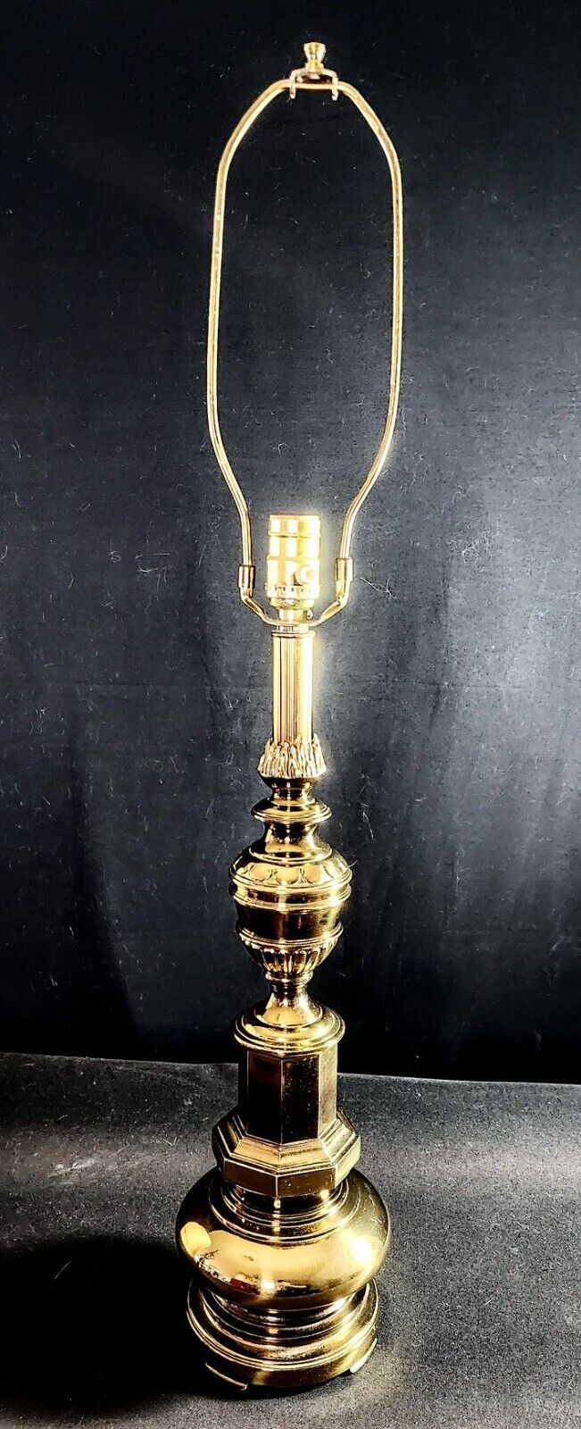 Pair of Stiffel Solid Brass Table Lamps With ORIGINAL SHADES!