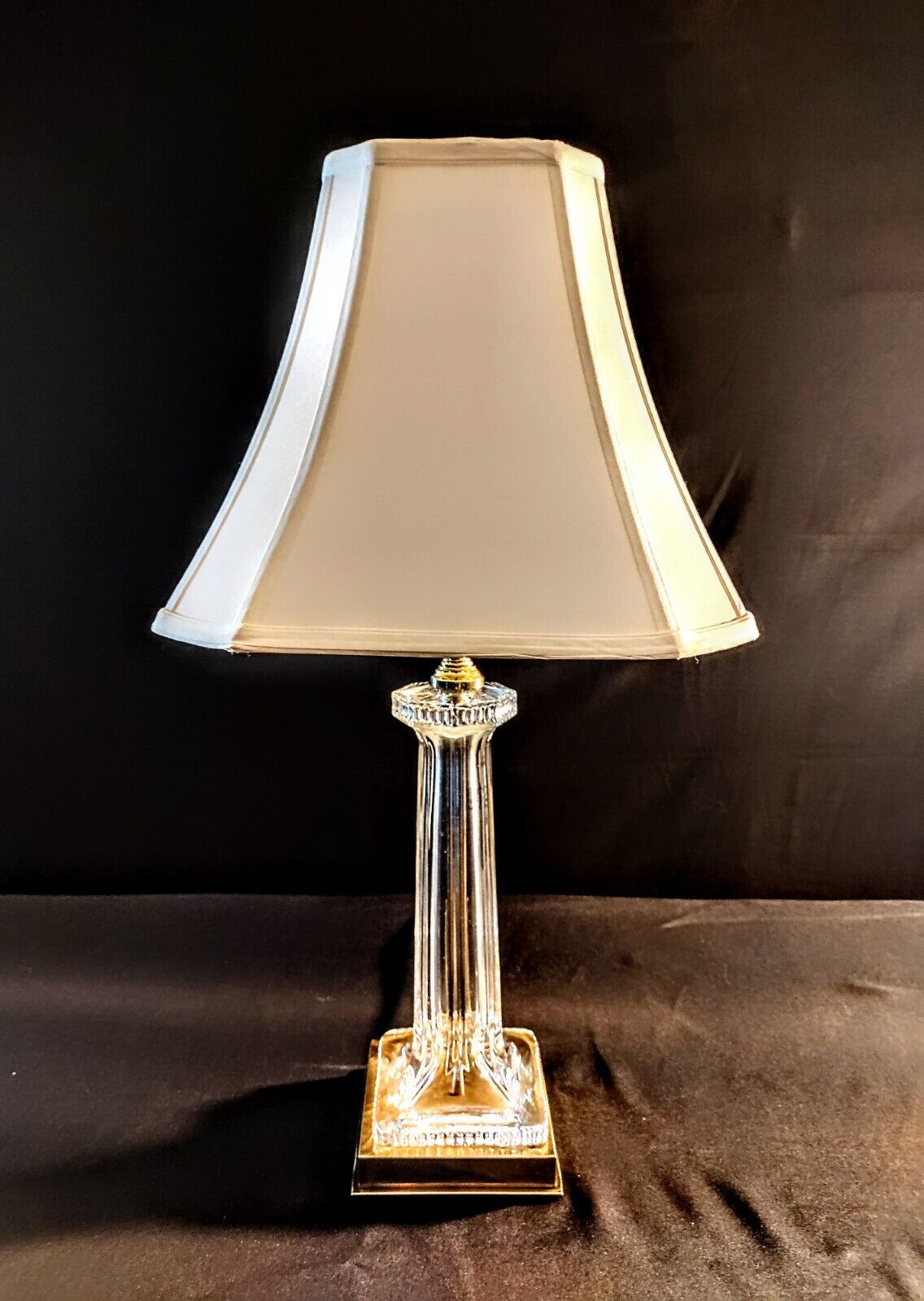 Waterford Westwood Crystal Lamp - Fine Crystal And Highly Polished Brass - MINT!