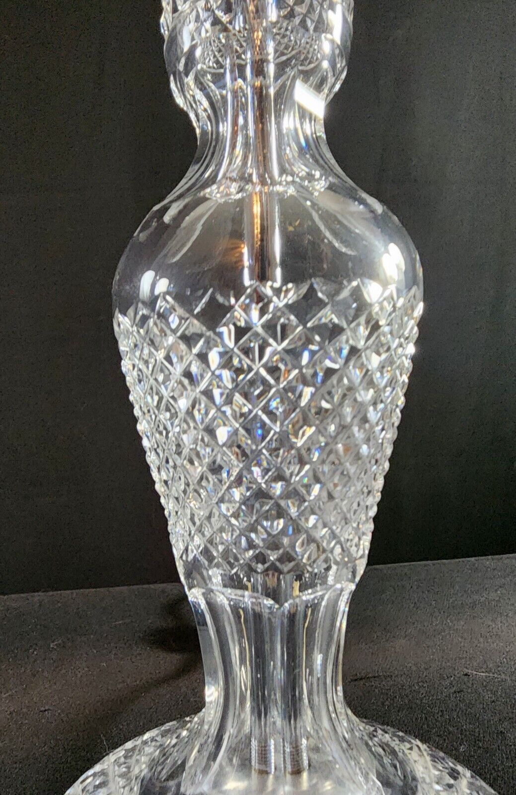 Waterford Solid Crystal Pair of 2 Exquisite Table Lamps - MINT!