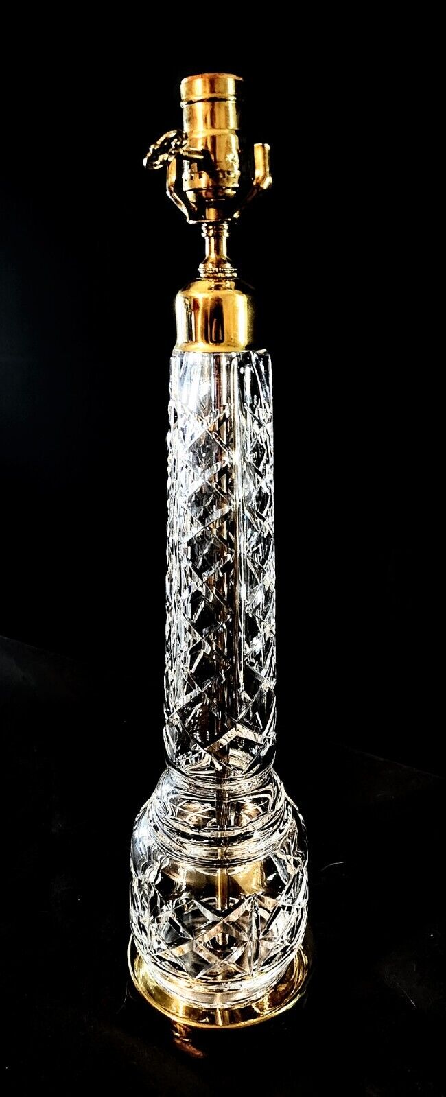 Waterford Column Crystal Fine Cut Large Lamp - Immaculate Condition!