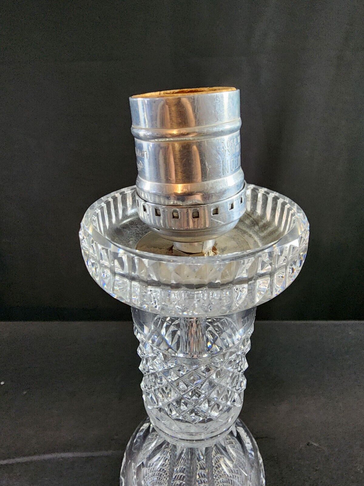 Waterford Solid Crystal Pair of 2 Exquisite Table Lamps - MINT!