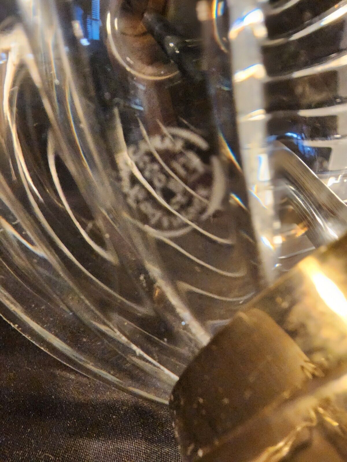 Baccarat Fine Cut Spiral Crystal Lamp - Cyclades Pattern - Absolutely Mint!