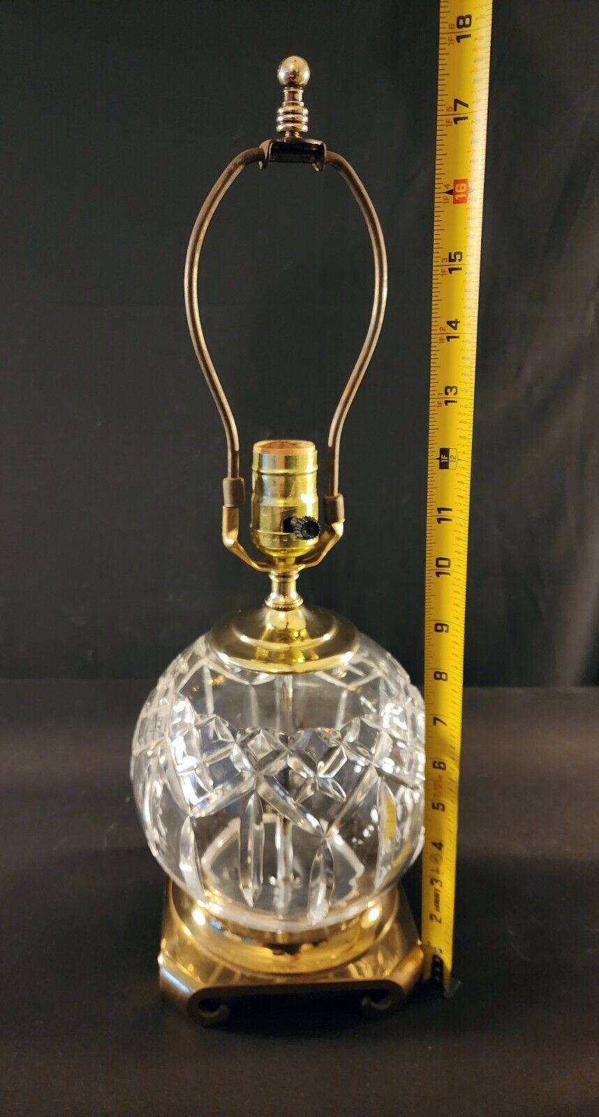 Waterford Lismore Set of 2 Globe Style Large Fine Cut Crystal Lamps