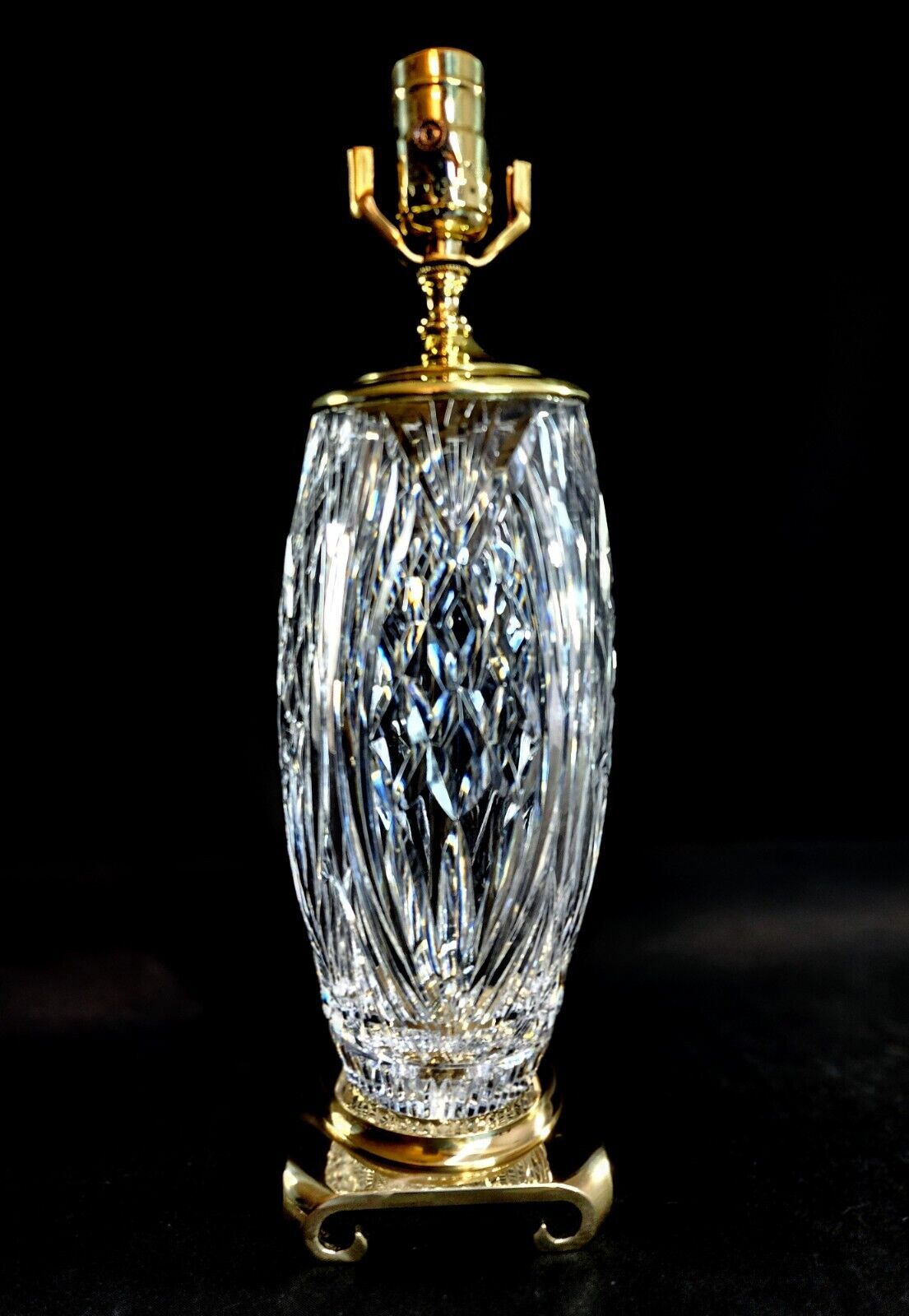 Pair of Waterword Medium Sized Crystal Lamps - Brand New & NWT Custom Shades!