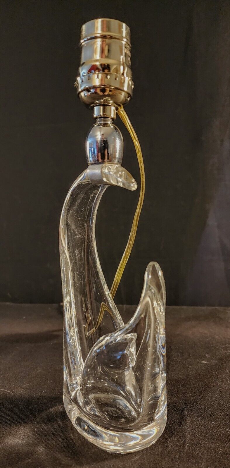 St Louis Crystal Modernist Boudoir Lamp - ca. 1960 - Imported From France - MINT