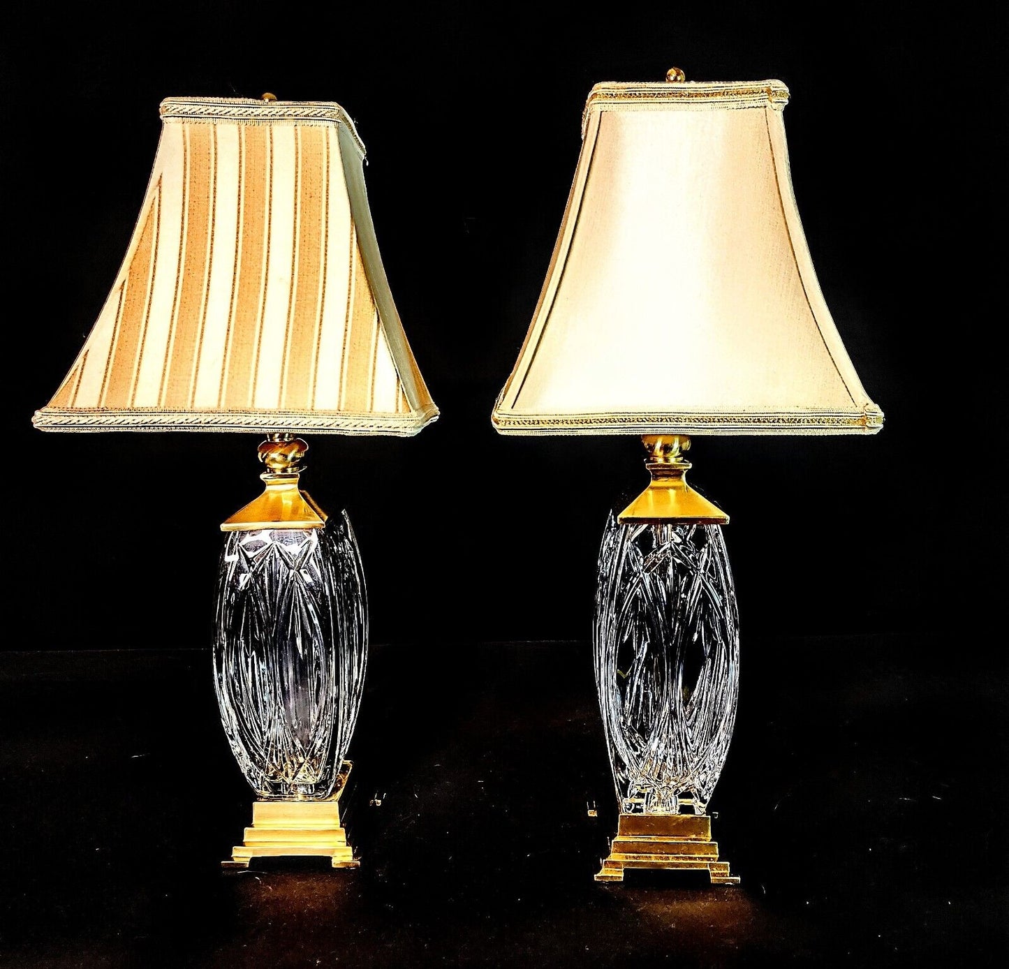 Waterford Crystal Finn Versailles Hand-cut Crystal Identical Set of 2 w/ Shades