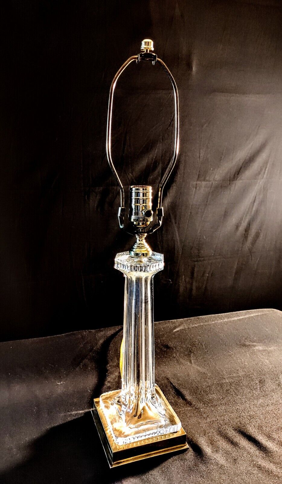 Waterford Westwood Crystal Lamp - Fine Crystal And Highly Polished Brass - MINT!