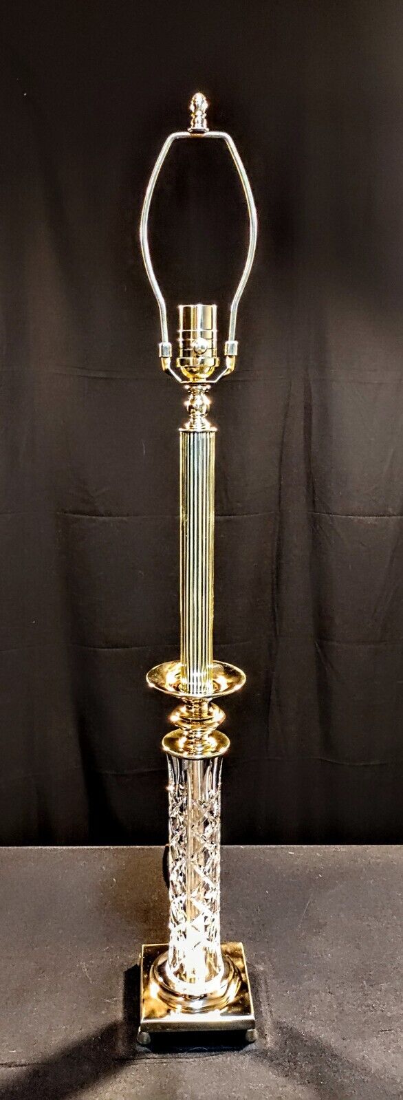 Waterford Killarney (Kinsale) Fine Cut Crystal Candlestick Buffet Lamp - NEW!