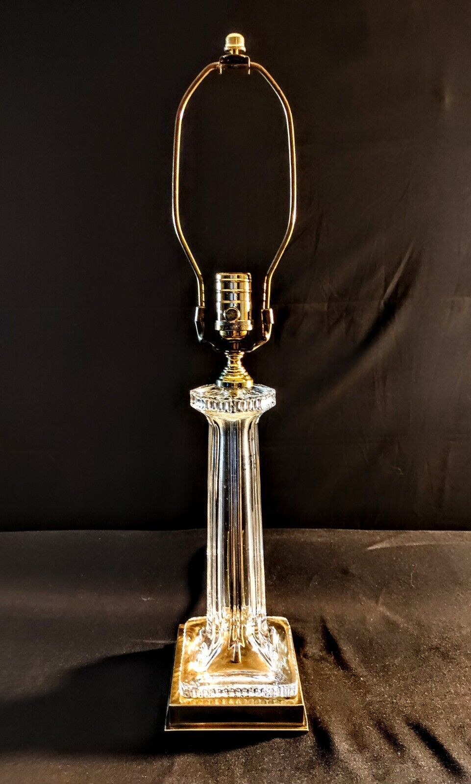 Waterford Westwood Crystal Lamp - Fine Crystal And Highly Polished Brass - MINT!