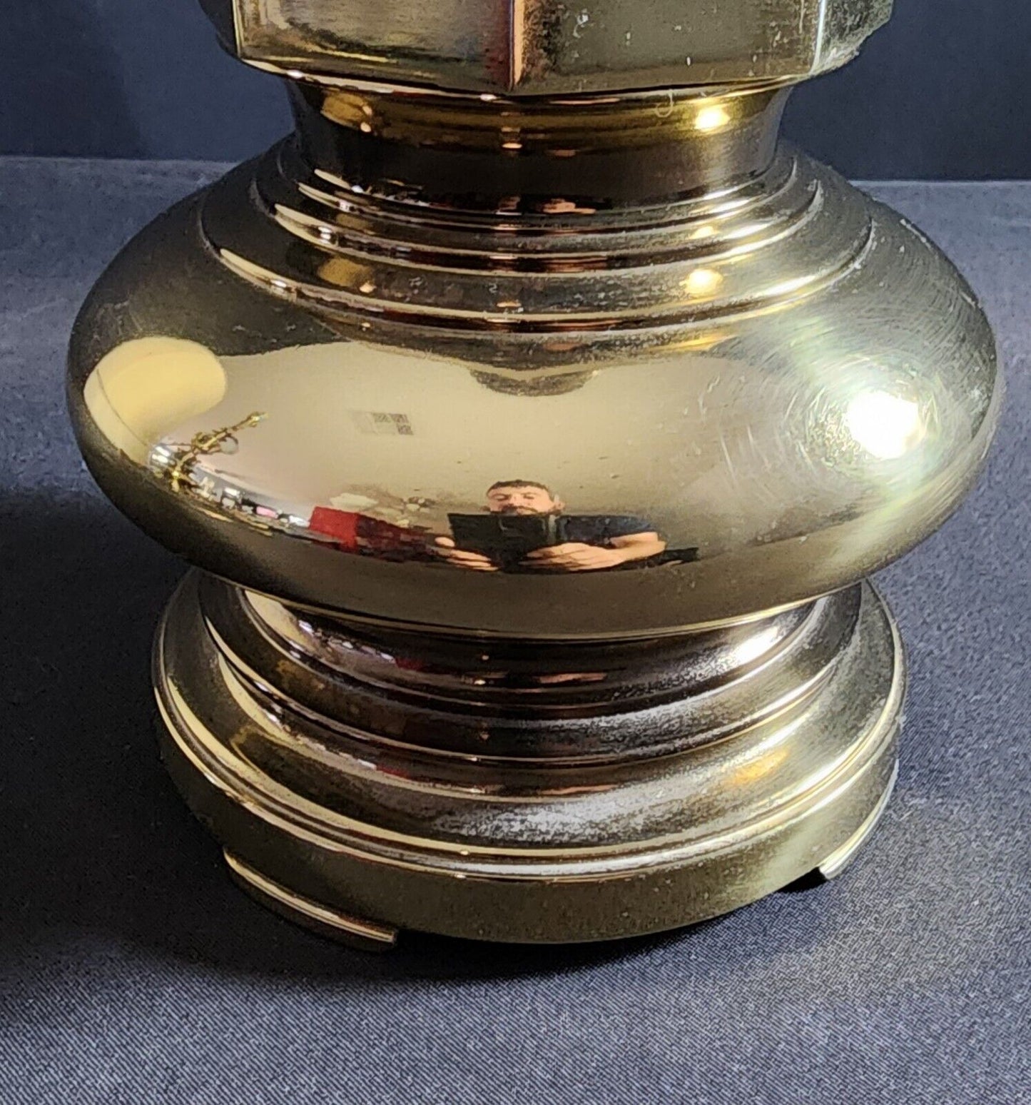 Pair of Stiffel Solid Brass Table Lamps With ORIGINAL SHADES!