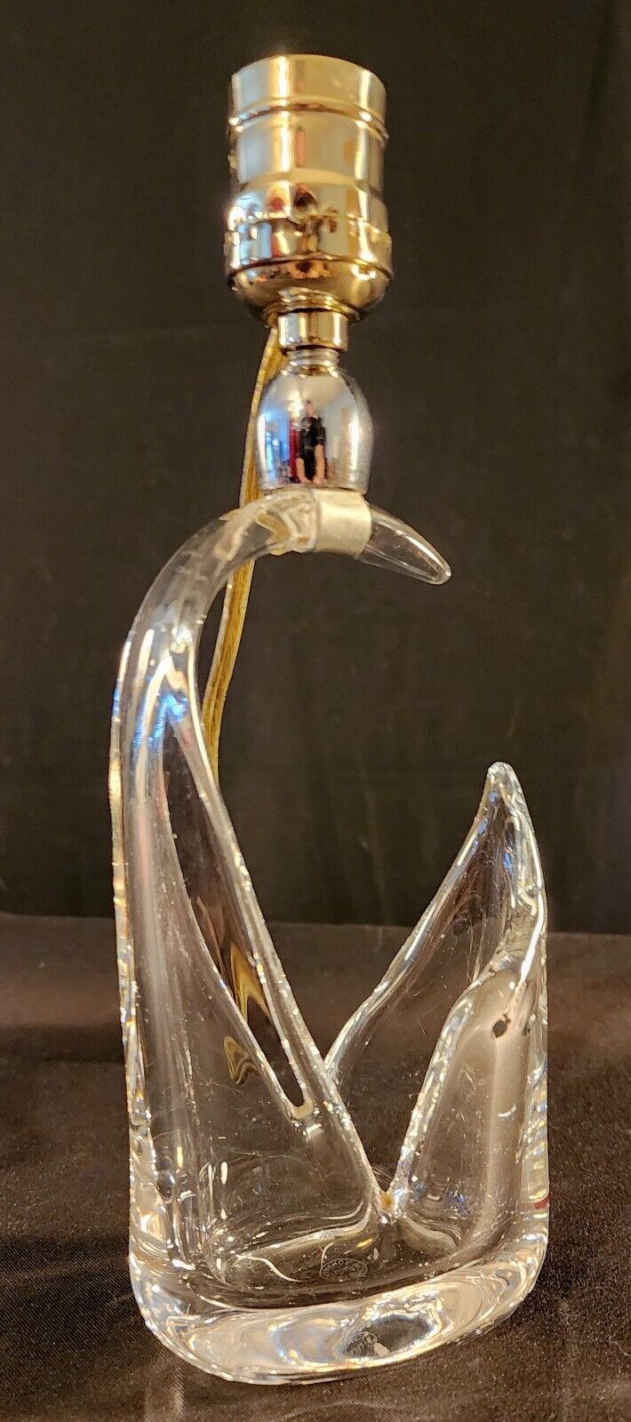 St Louis Crystal Modernist Boudoir Lamp - ca. 1960 - Imported From France - MINT