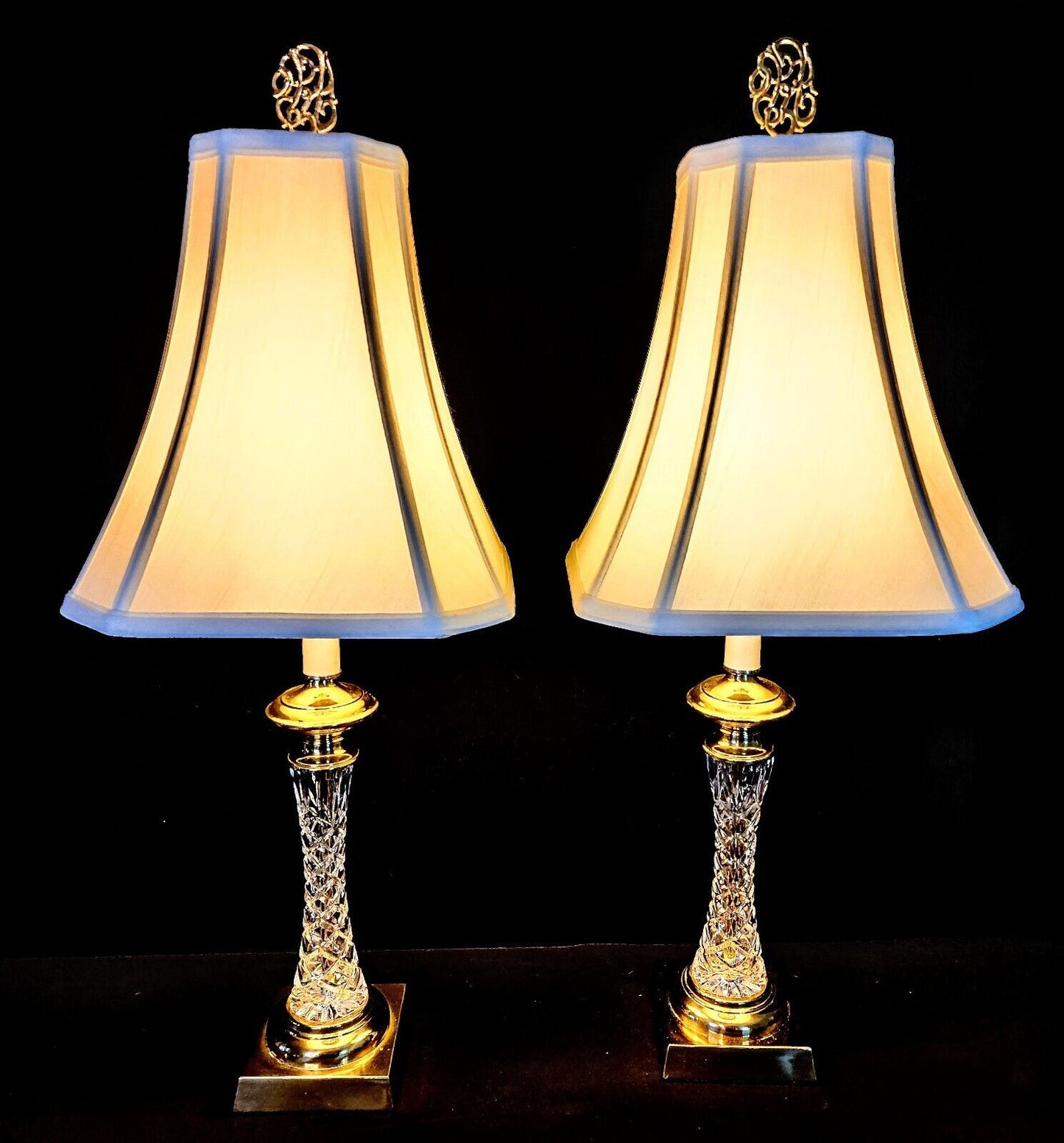 Waterford Medium Sized Table lamps with Genuine Waterford Sockets - NOS!
