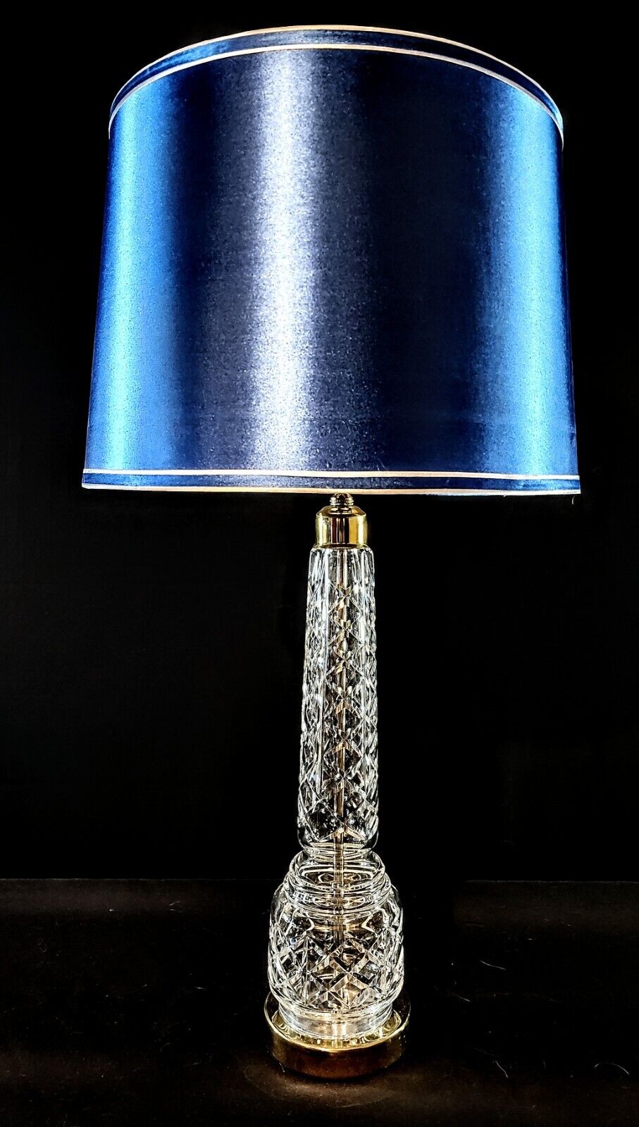 Pair of 2 Waterford Crystal Column Fine Cut Table Lamps - Perfect Condition!