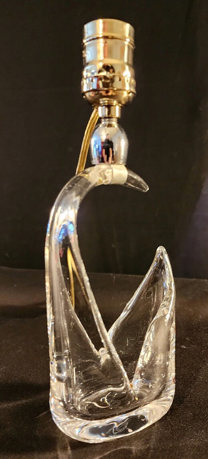 St Louis Crystal Modernist Boudoir Lamp - ca. 1960 - Imported From France - MINT