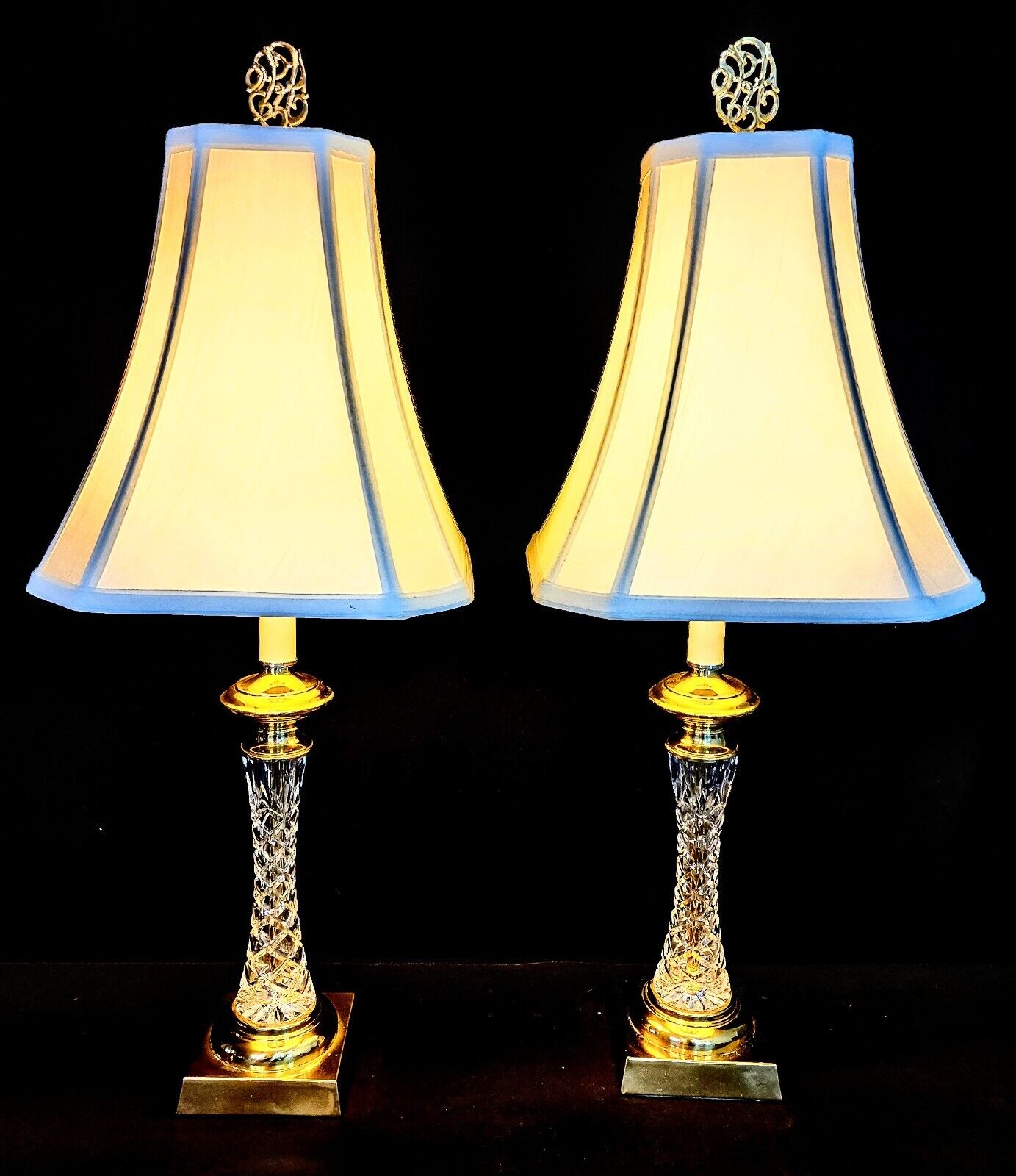 Waterford Medium Sized Table lamps with Genuine Waterford Sockets - NOS!