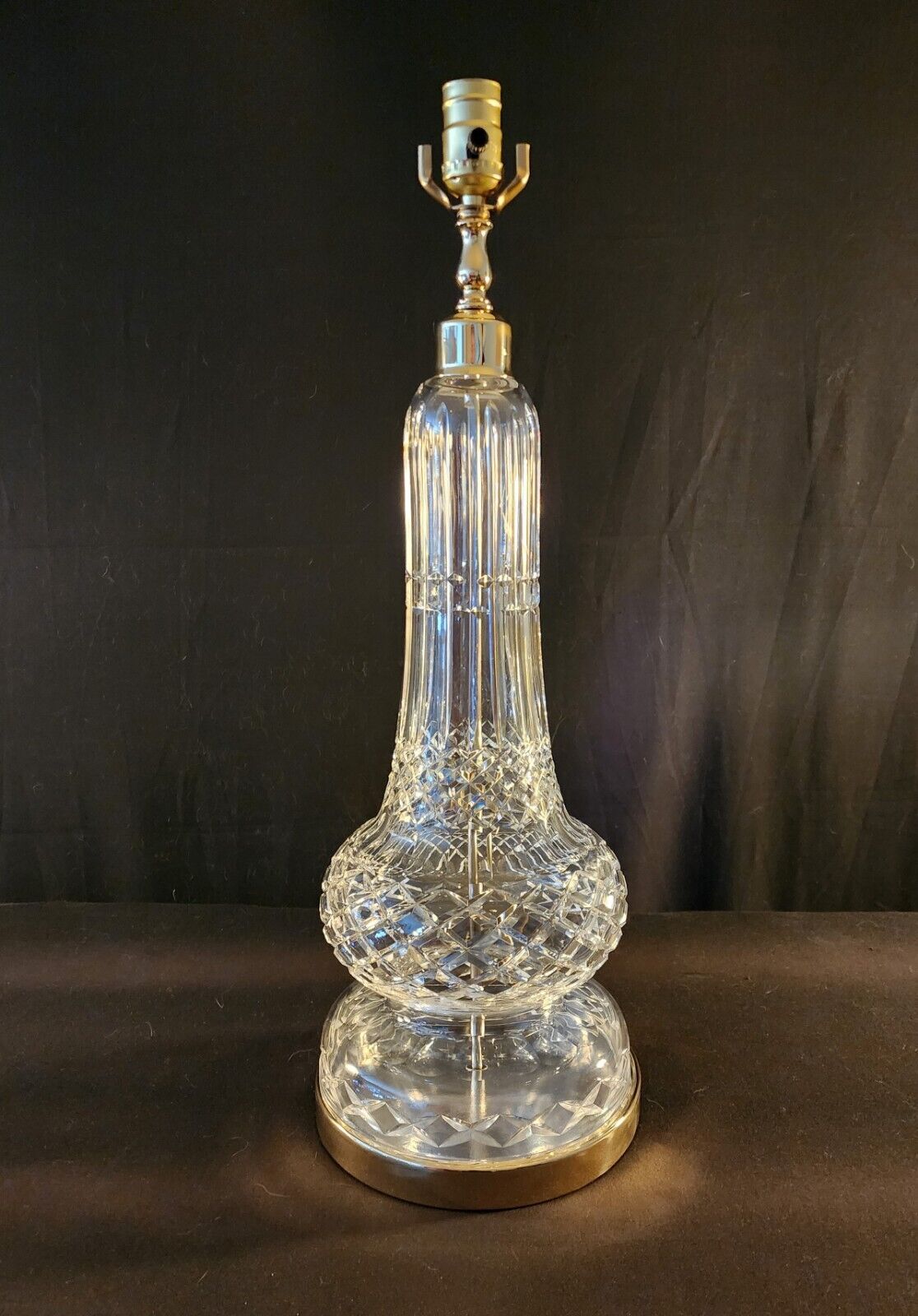 Waterford Antique 1950's ARTIST ORIGINAL Fine Cut Crystal Table Lamp 36 Inches!