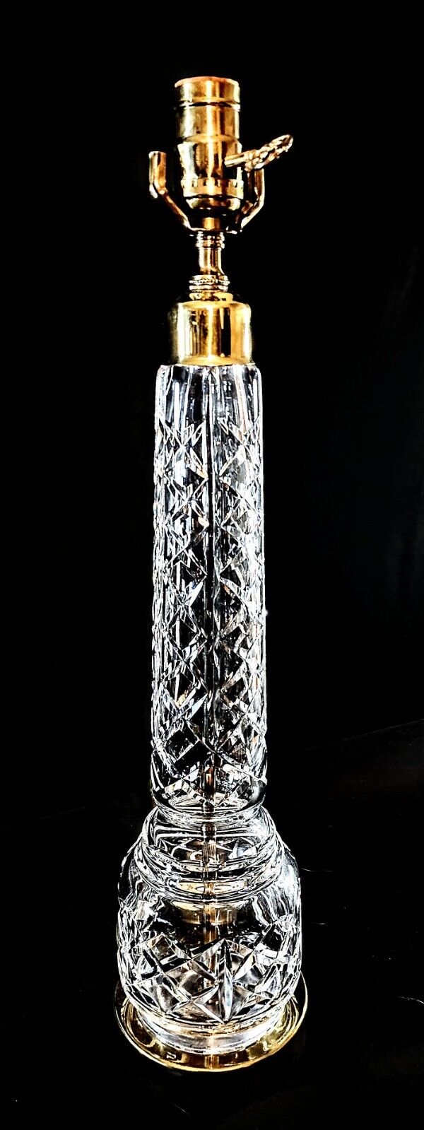 Pair of 2 Waterford Crystal Column Fine Cut Table Lamps - Perfect Condition!