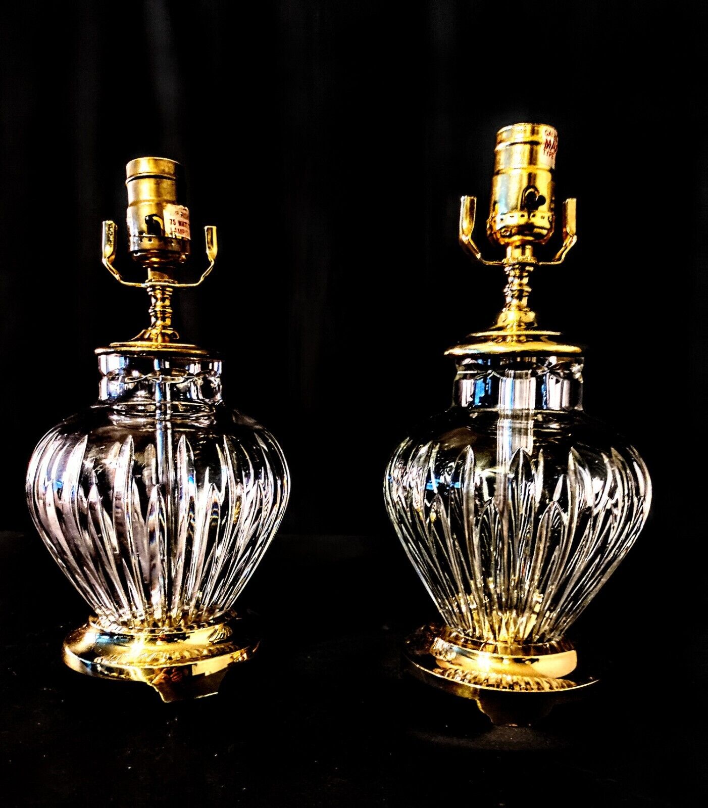 Set of Two Waterford Carina Fine Cut Crystal Lamps - Absolutely Flawless