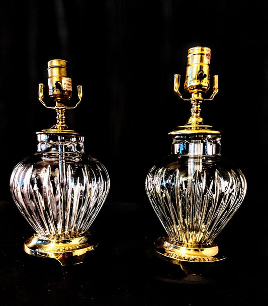 Set of Two Waterford Carina Fine Cut Crystal Lamps - Absolutely Flawless