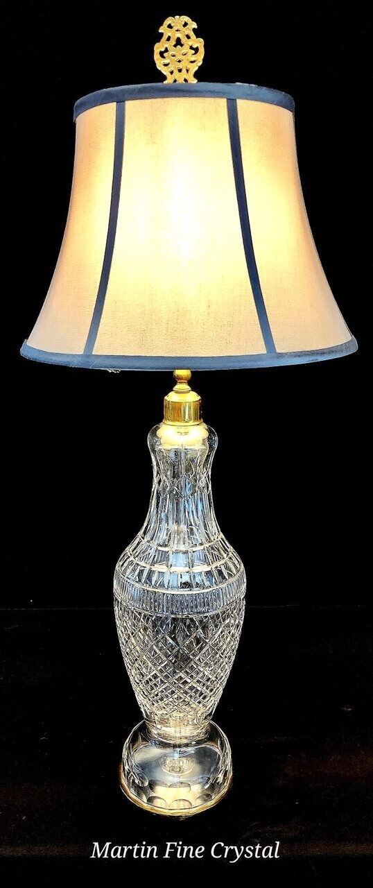 Waterford Tramore Fine Cut Irish Crystal Table Lamp - Extra Large 37 Inches!!!