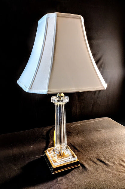 Waterford Westwood Crystal Lamp - Fine Crystal And Highly Polished Brass - MINT!