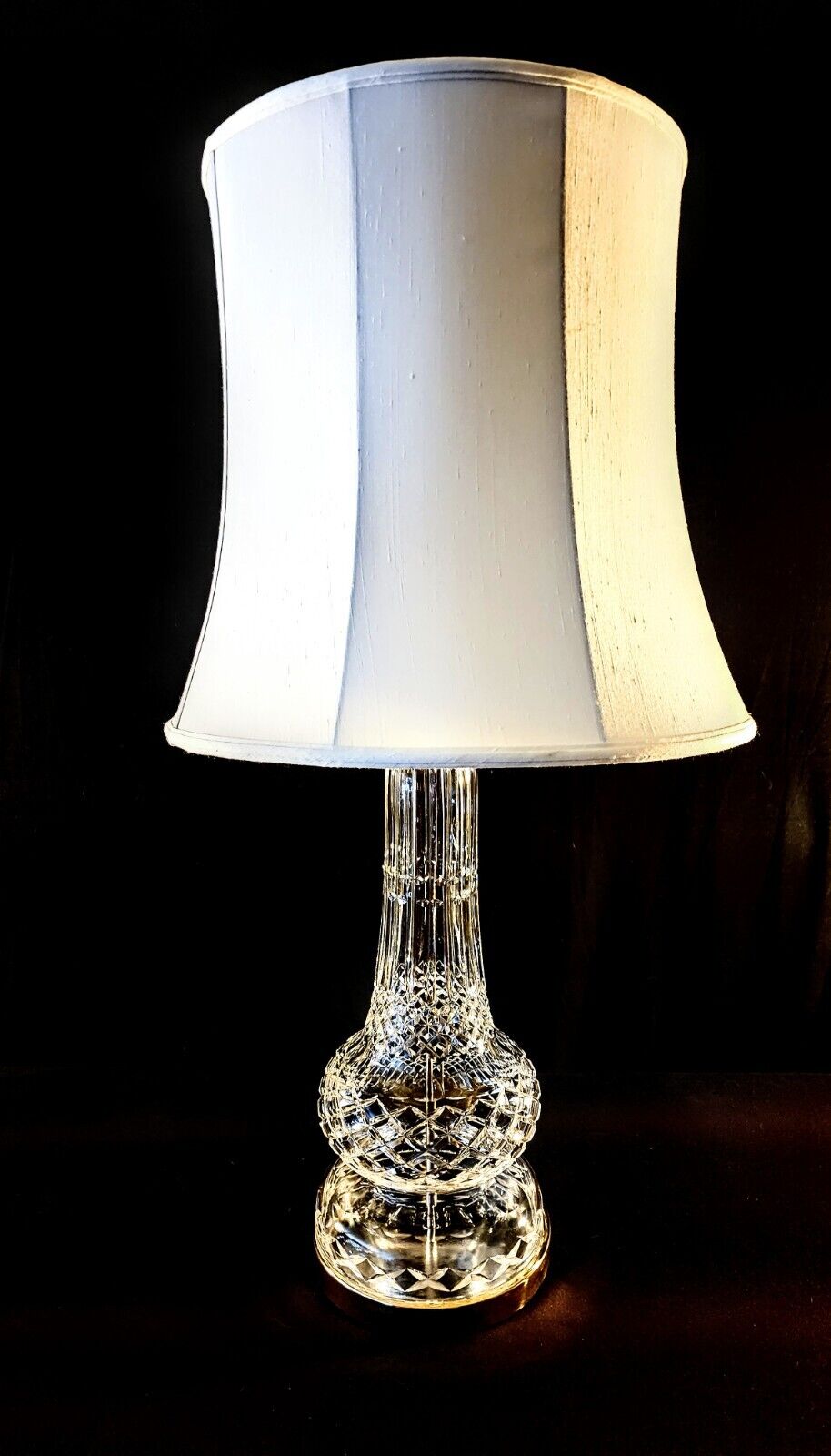 Waterford Antique 1950's ARTIST ORIGINAL Fine Cut Crystal Table Lamp  36 Inches!