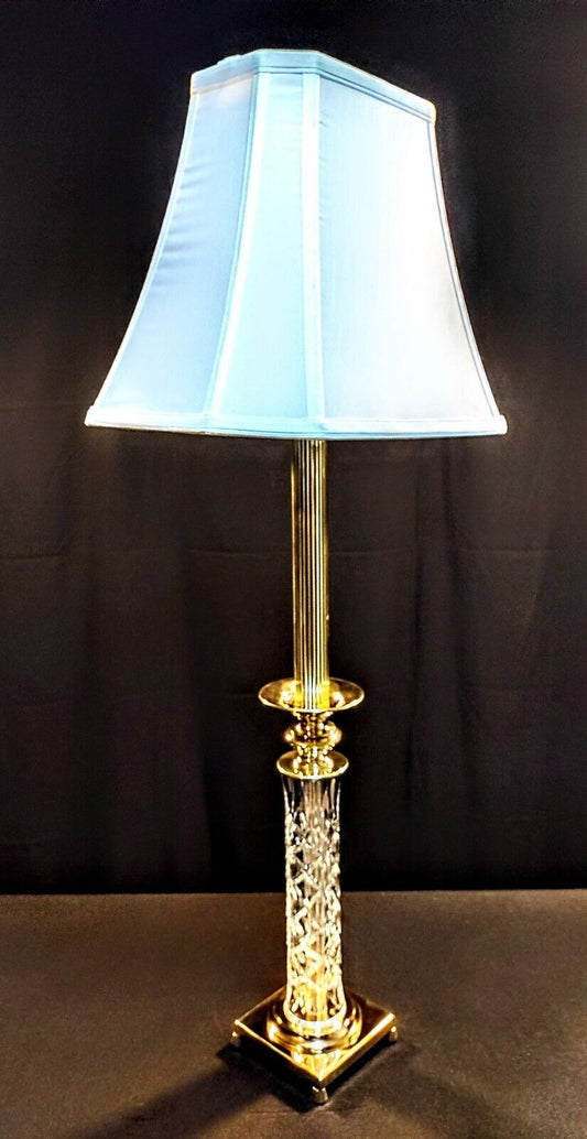 Waterford Killarney (Kinsale) Fine Cut Crystal Candlestick Buffet Lamp - NEW!