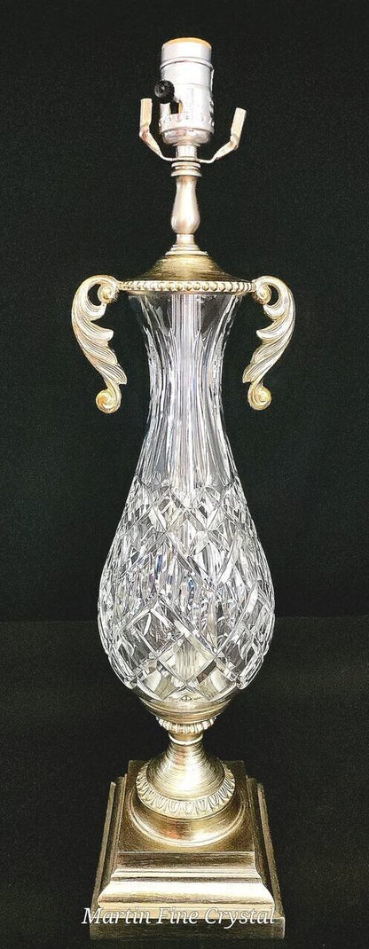 Waterford Westfield Fine Hand Cut Extra Large Crystal Lamp - Rare Silver Model!