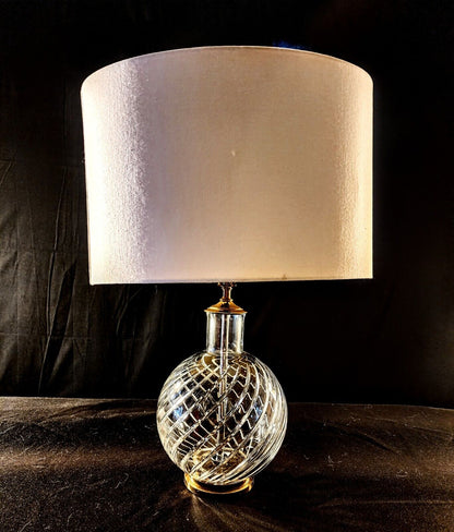 Baccarat Fine Cut Spiral Crystal Lamp - Cyclades Pattern - Absolutely Mint!