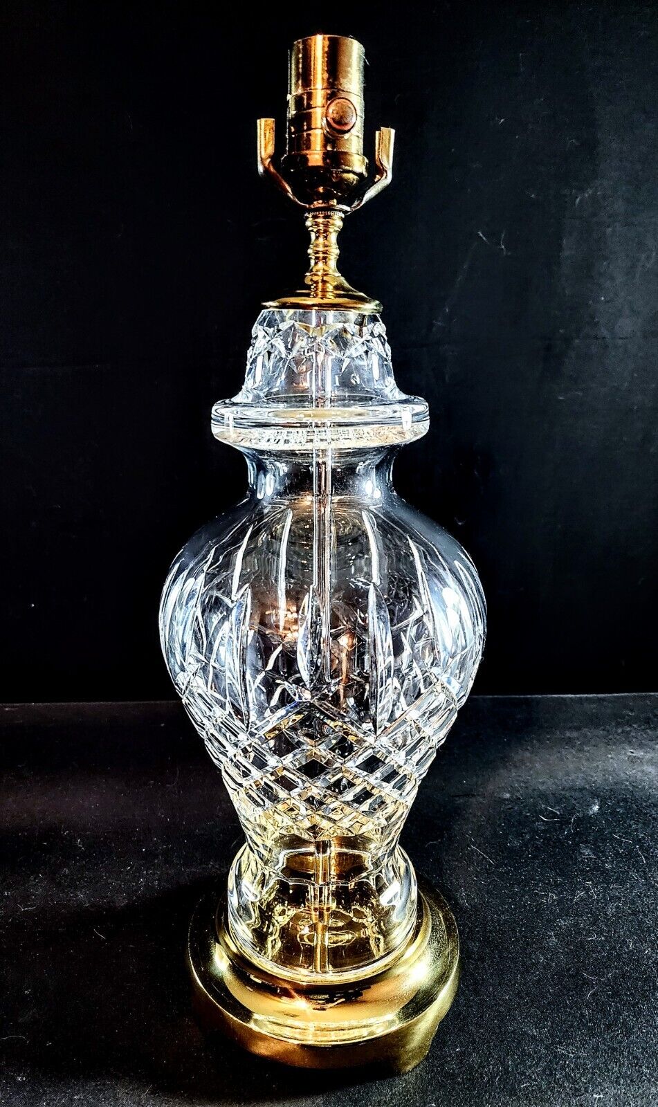 Waterford Araglin Pair of Fine Cut Irish Crystal Urn Style Table Lamps - MINT!!!