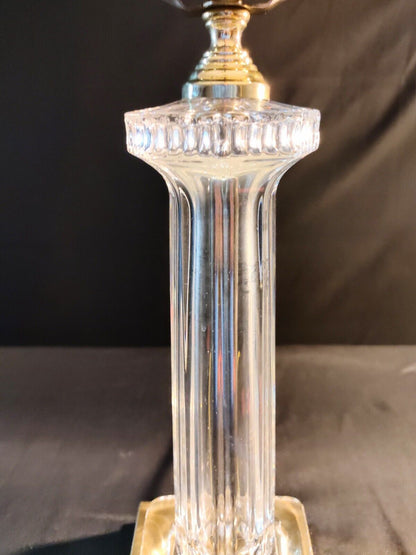 Waterford Westwood Crystal Lamp - Fine Crystal And Highly Polished Brass - MINT!