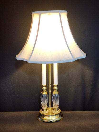 Waterford Bouillotte-style Lismore Pattern Fine Cut Crystal Table Lamp - MINT!