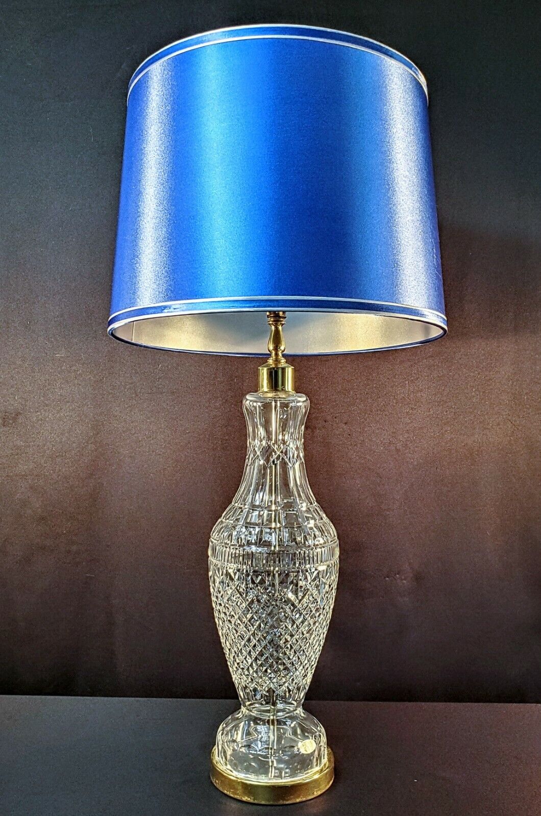 Waterford Tramore Fine Cut Irish Crystal Table Lamp - Extra Large 38 Inches!!!