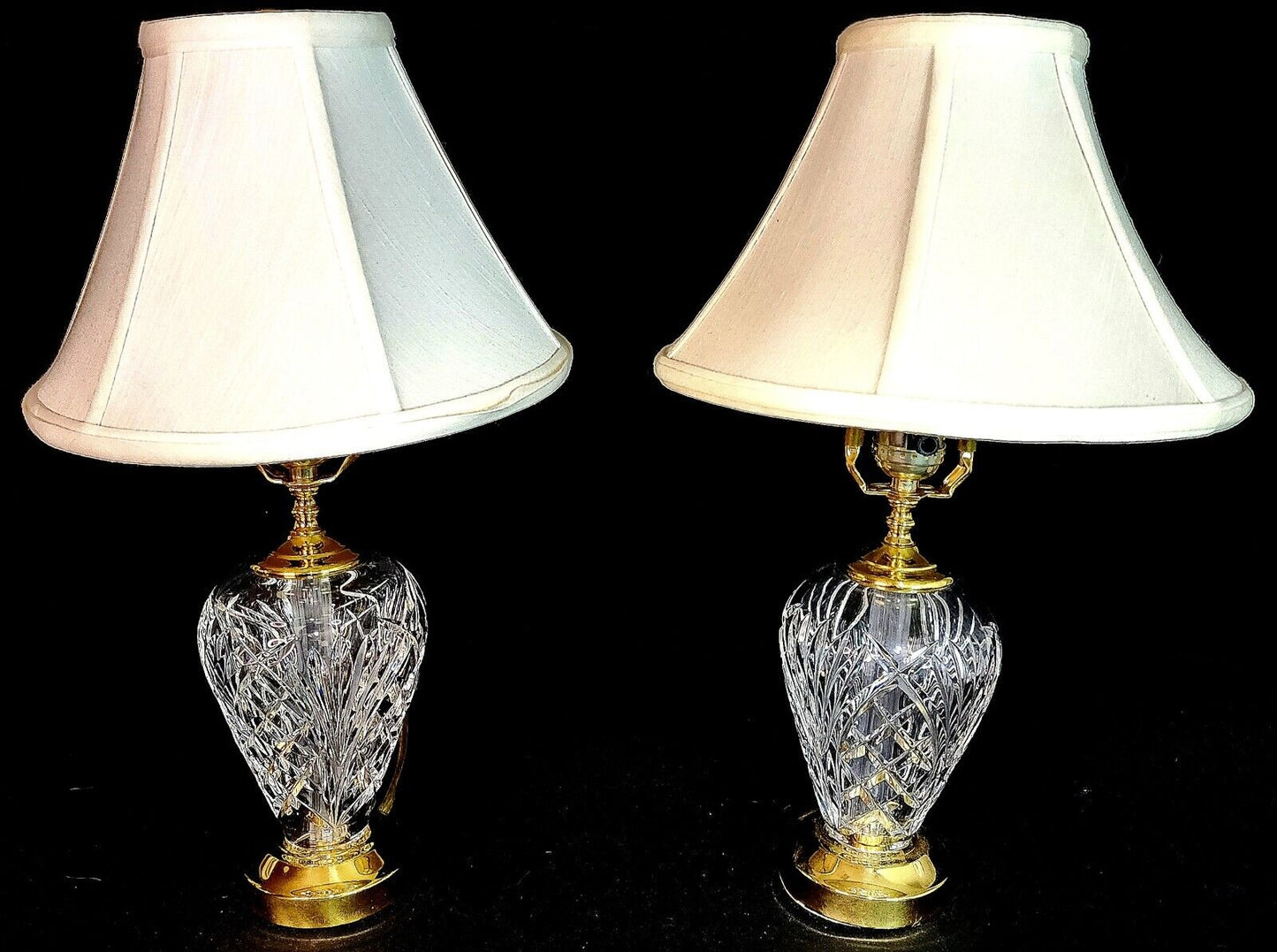 Waterford Fine Crystal Lams - Set of Two (2) - Marlow Pattern - Flawless!