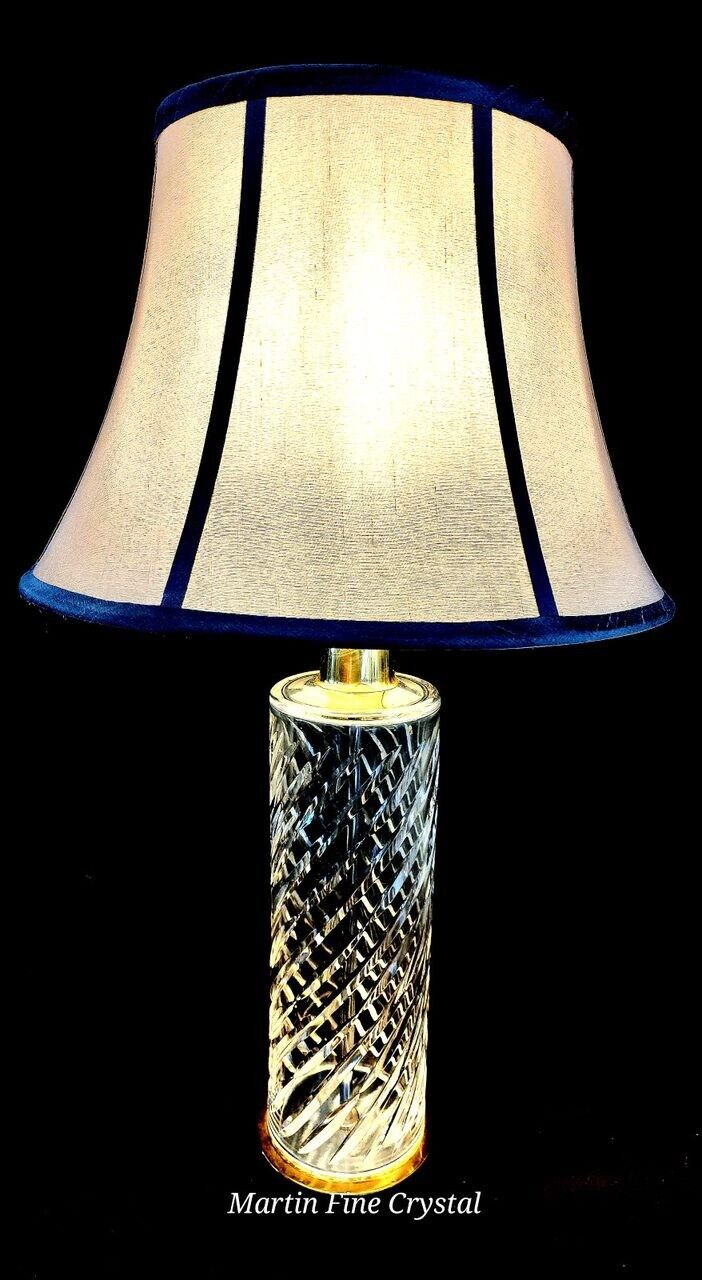 Waterford Deep Spiral Cut Fine Cut Irish Crystal Table Lamp - Mint! - #7600