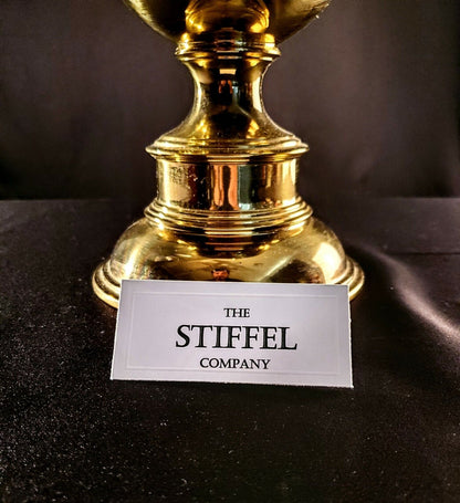 Stiffel Double Socket Pull Chain Fine Brass Table or Desk Lamp  MINT