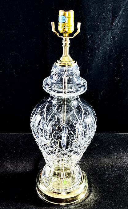 Waterford Araglin Pair of Fine Cut Irish Crystal Urn Style Table Lamps - MINT!!!